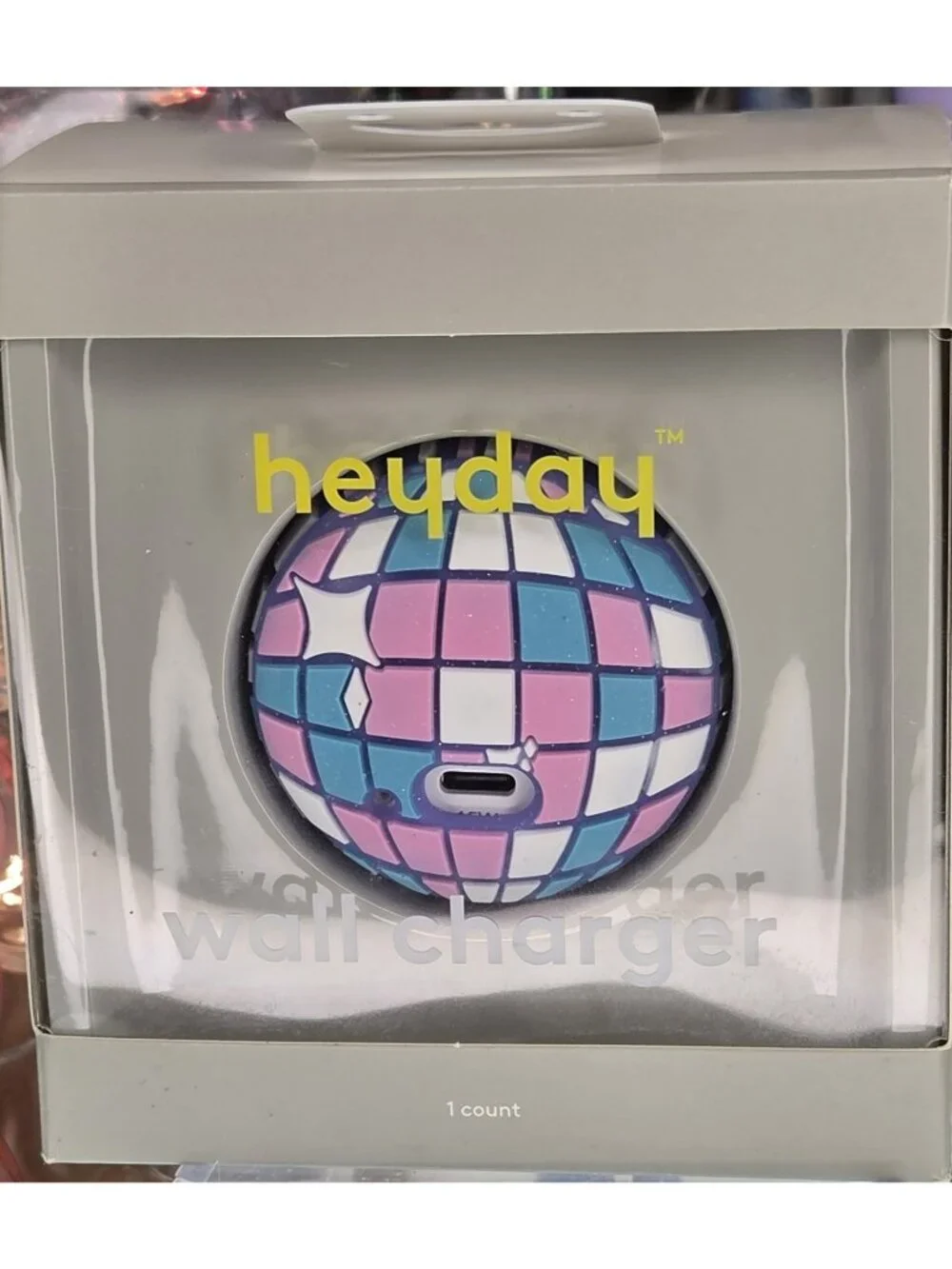 Heyday 15W Single Port USB-C Wall Charger Disco Ball Design